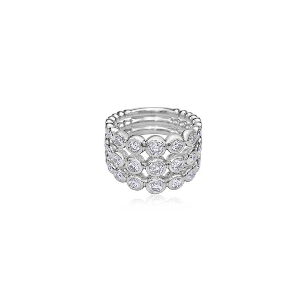 Diamond Bubble Triple Ring