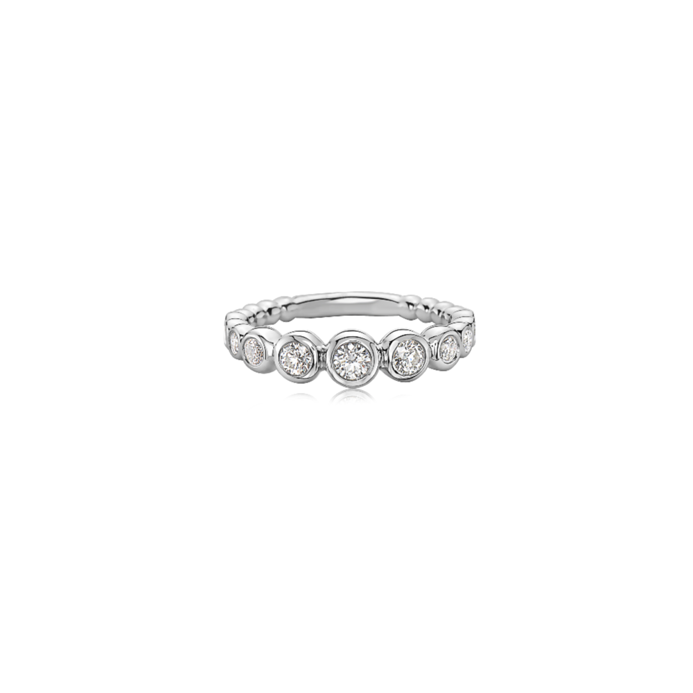 Diamond Bubble Single Stacking Ring