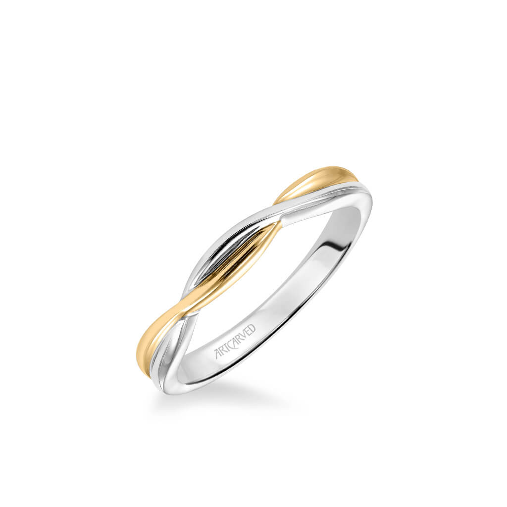 Solitude Contemporary Polished Twist Wedding Band