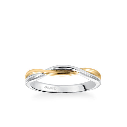 Solitude Contemporary Polished Twist Wedding Band