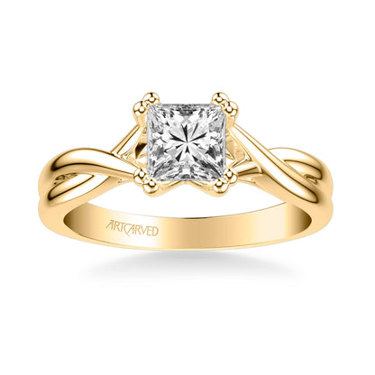 Solitude Contemporary Solitaire Twist Diamond Engagement Ring