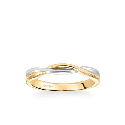 Solitude Contemporary Polished Twist Wedding Band