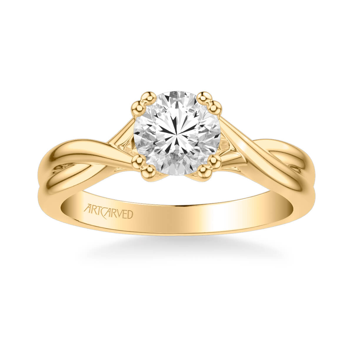 Solitude Contemporary Solitaire Twist Diamond Engagement Ring