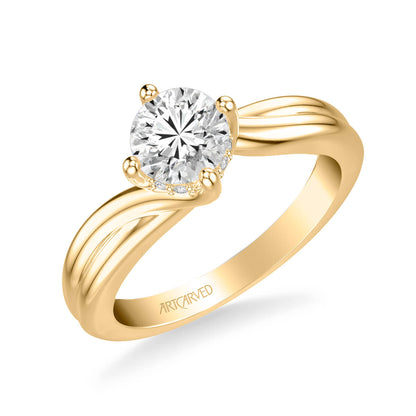 Whitney Contemporary Solitaire Twist Diamond Engagement Ring