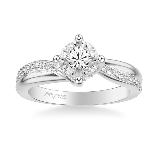 Stella Contemporary Side Stone Twist Diamond Engagement Ring