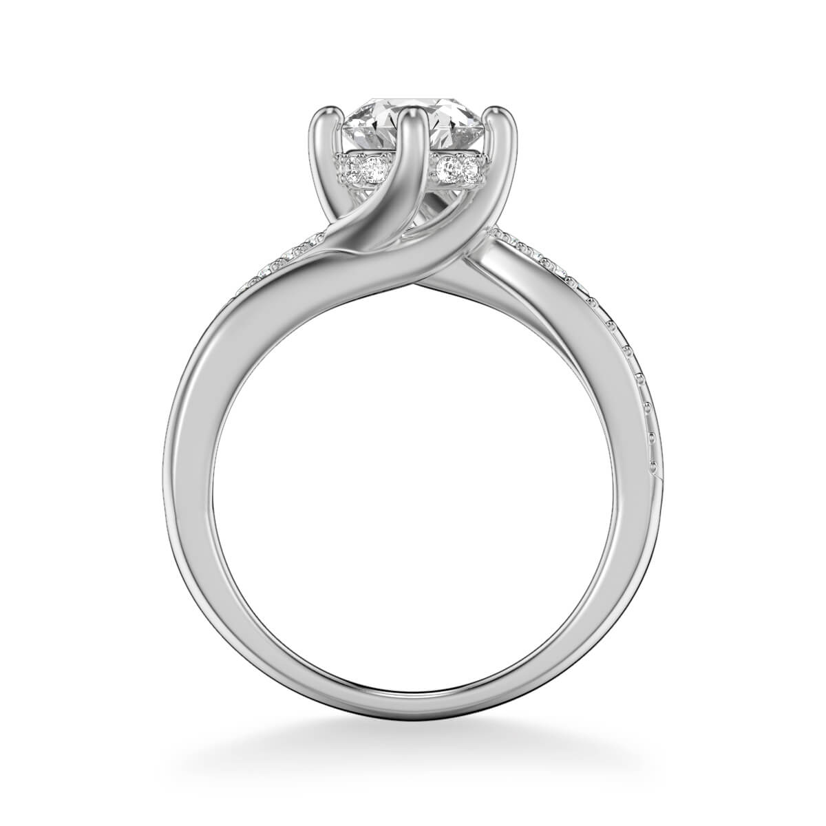 Stella Contemporary Side Stone Twist Diamond Engagement Ring