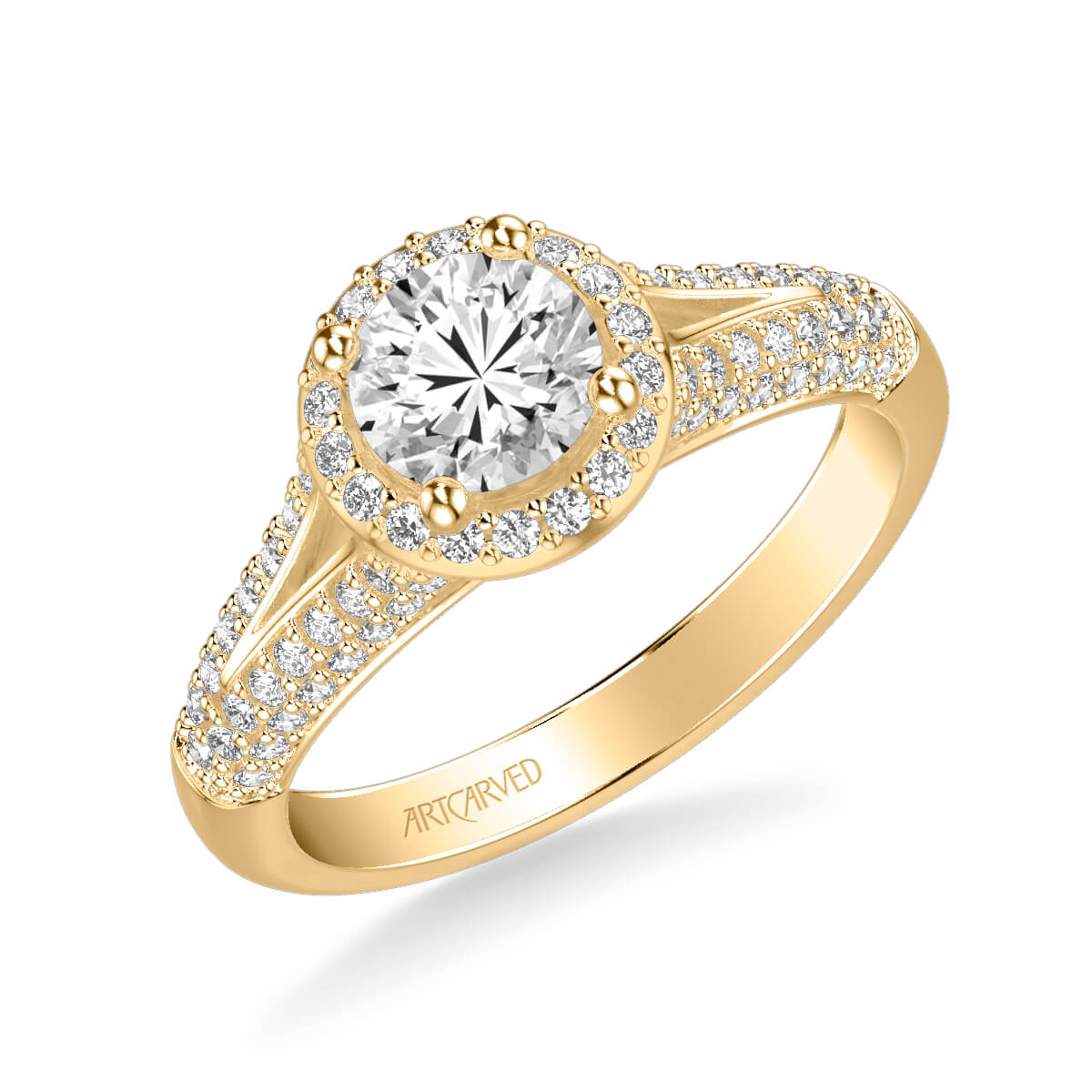 Reese Classic Round Halo Diamond Engagement Ring