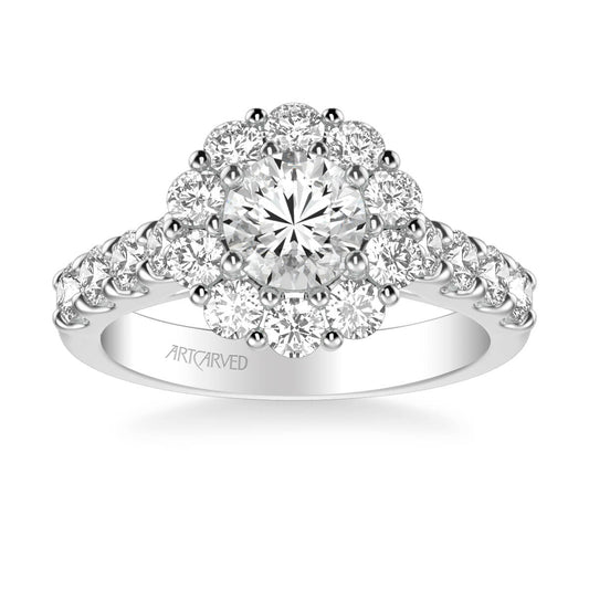 Wynona Classic Round Halo Diamond Engagement Ring