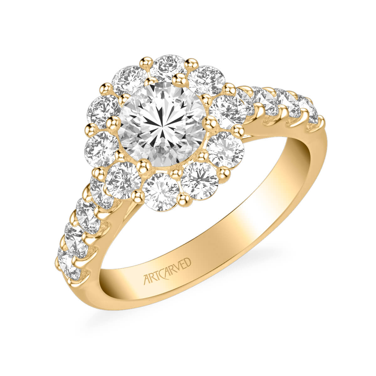 Wynona Classic Round Halo Diamond Engagement Ring