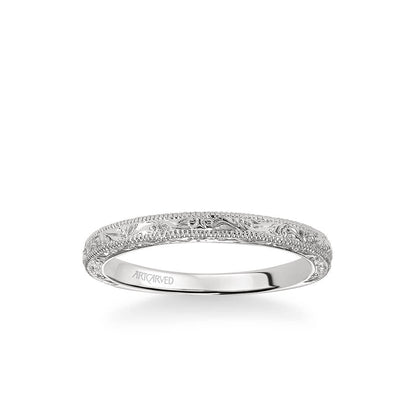 Bernadette Vintage Engraved and Milgrain Wedding Band