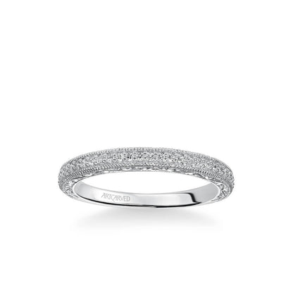 Anabelle Vintage Diamond and Milgrain Engraved Wedding Band