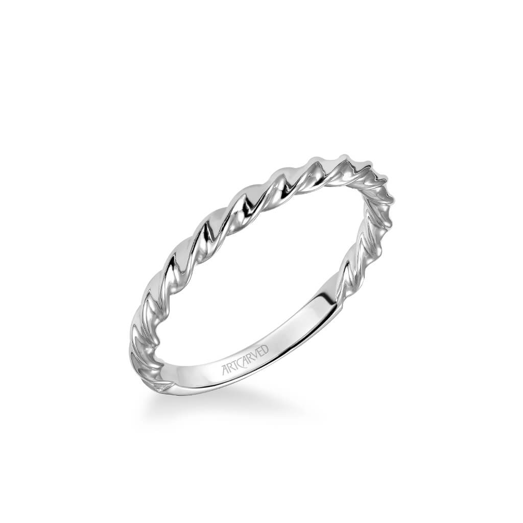 Jolie Contemporary Polished Rope Wedding Band