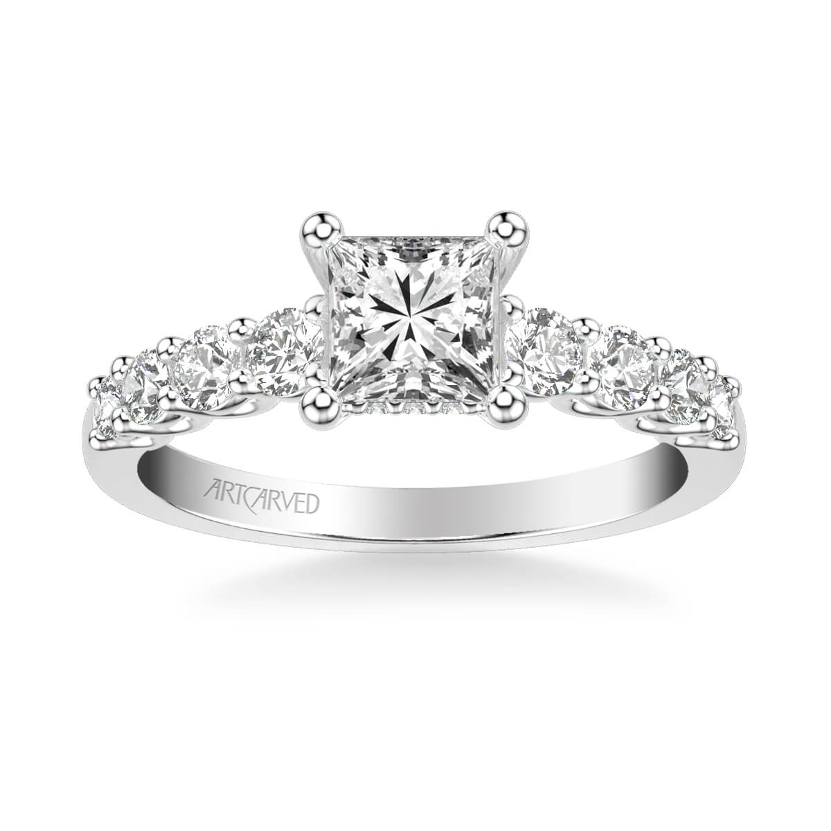 Leandra Classic Side Stone Diamond Engagement Ring