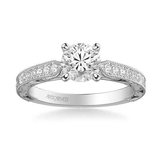 Julie Vintage Side Stone Diamond Engagement Ring