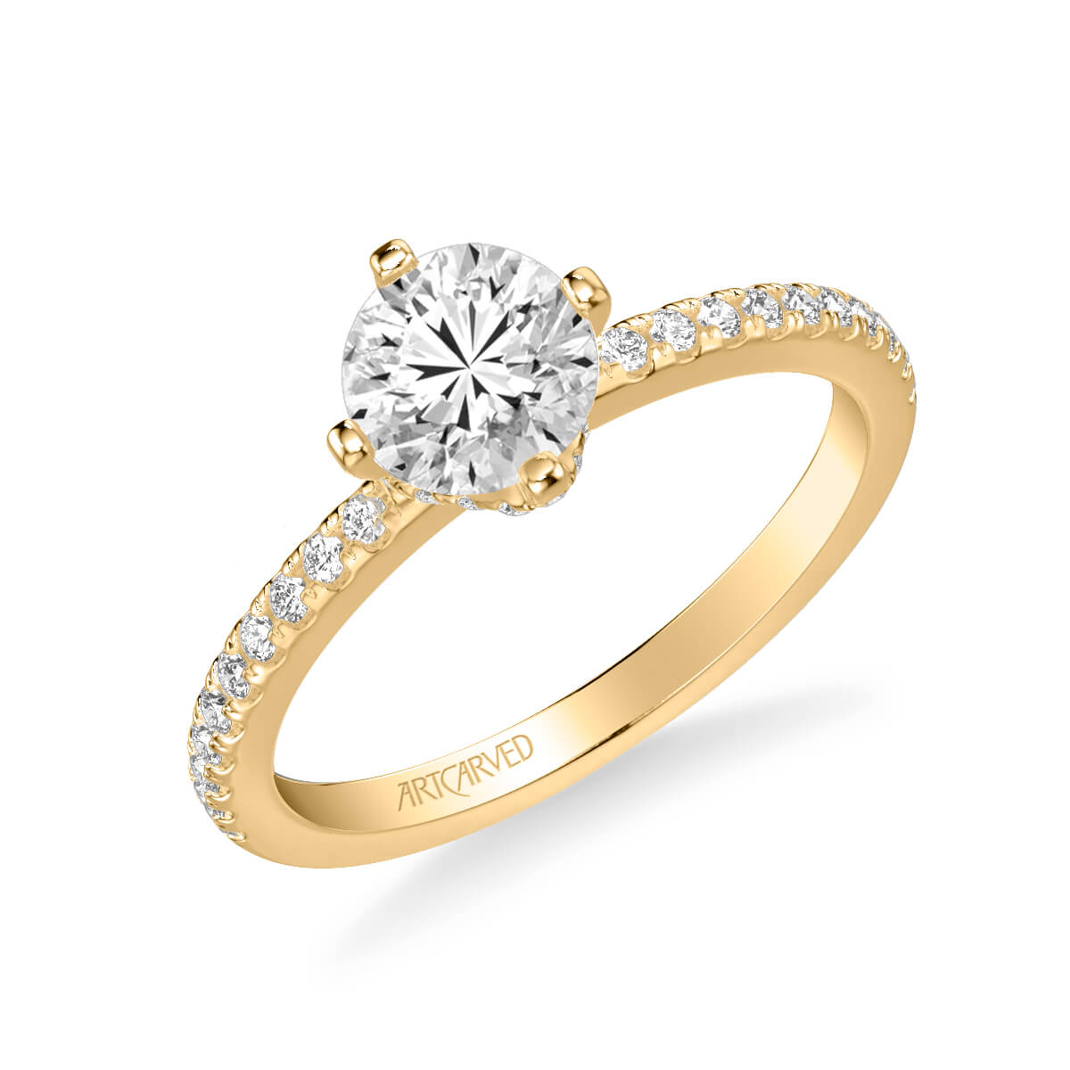 Ashlyn Classic Side Stone Diamond Engagement Ring