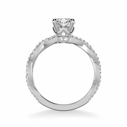 Madeleine Contemporary Side Stone Twist Diamond Engagement Ring