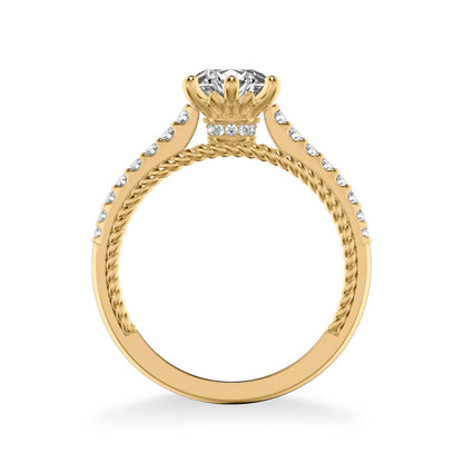 Ilena Contemporary Side Stone Rope Diamond Engagement Ring