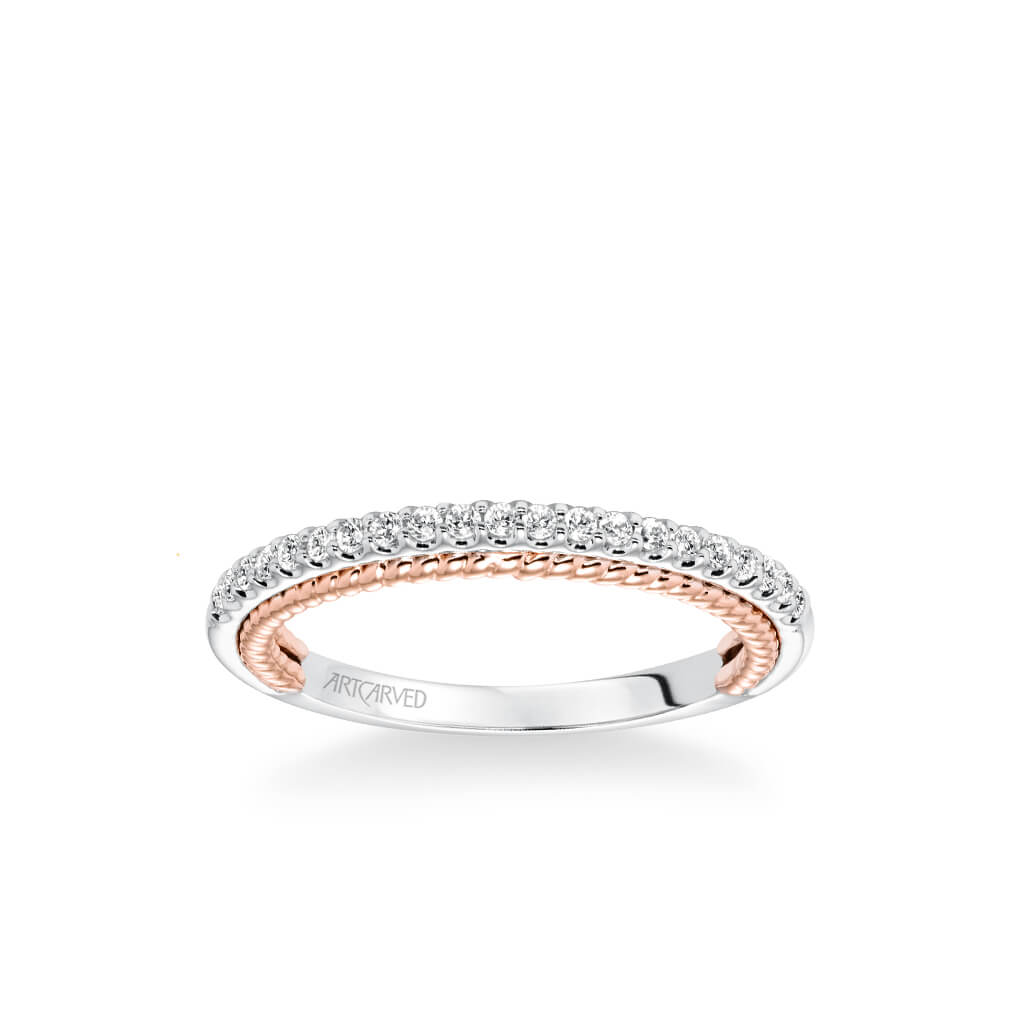 Ilena Contemporary Diamond and Rope Wedding Band