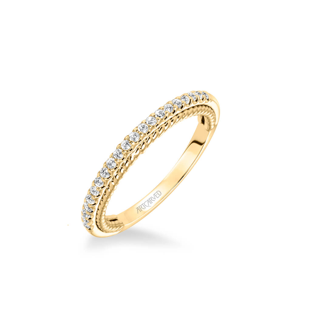 Ilena Contemporary Diamond and Rope Wedding Band