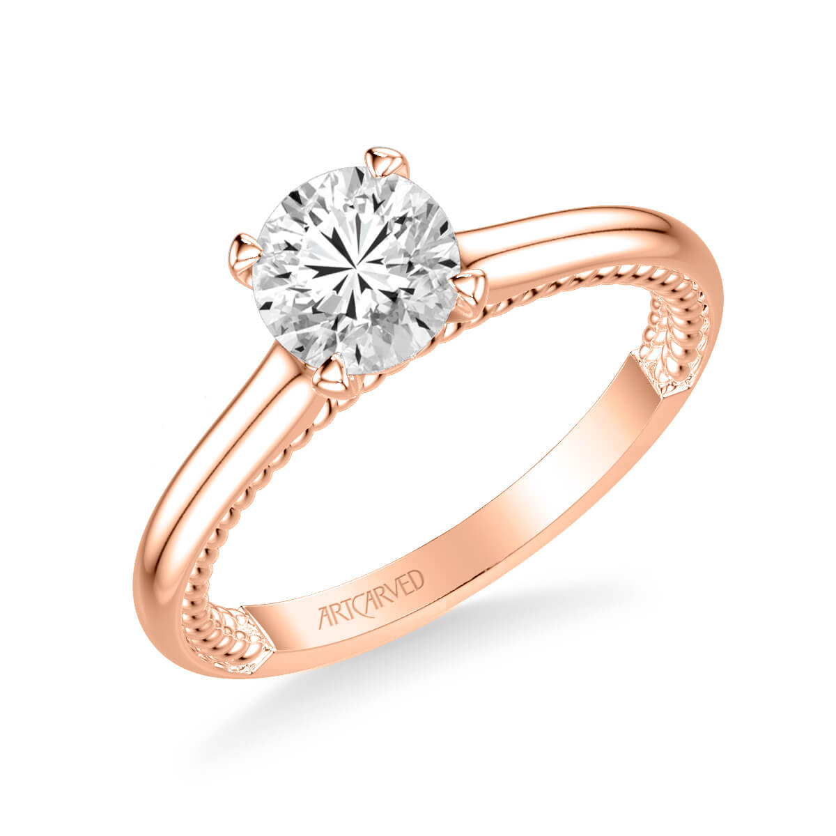 Cameron Contemporary Solitaire Rope Diamond Engagement Ring