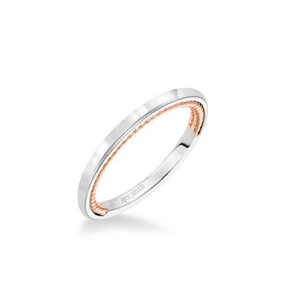 Cameron Contemporary Polished and Rope Wedding Band