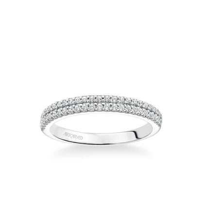 Avril Classic Double Row Diamond Wedding Band