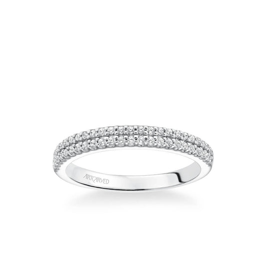 Avril Classic Double Row Diamond Wedding Band