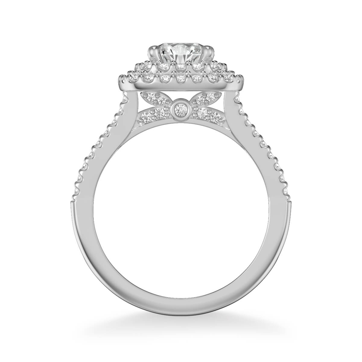 Dorothy Classic Cushion Halo Diamond Engagement Ring