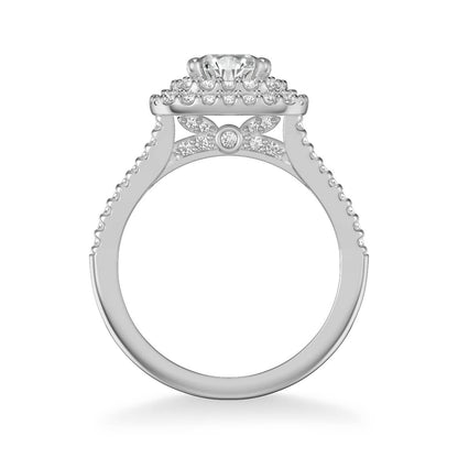 Dorothy Classic Cushion Halo Diamond Engagement Ring