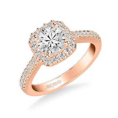 Liv Classic Round Halo Diamond Engagement Ring