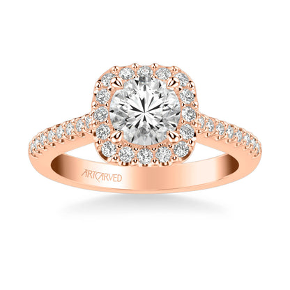 Liv Classic Round Halo Diamond Engagement Ring