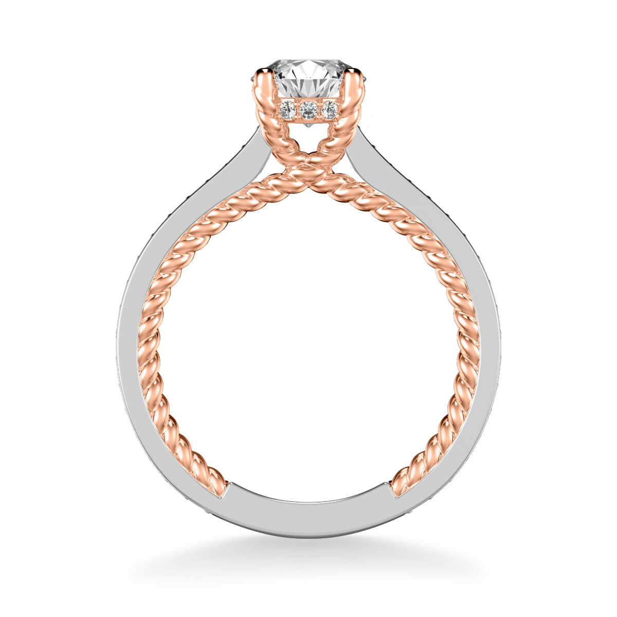 Keira Contemporary Side Stone Rope Diamond Engagement Ring