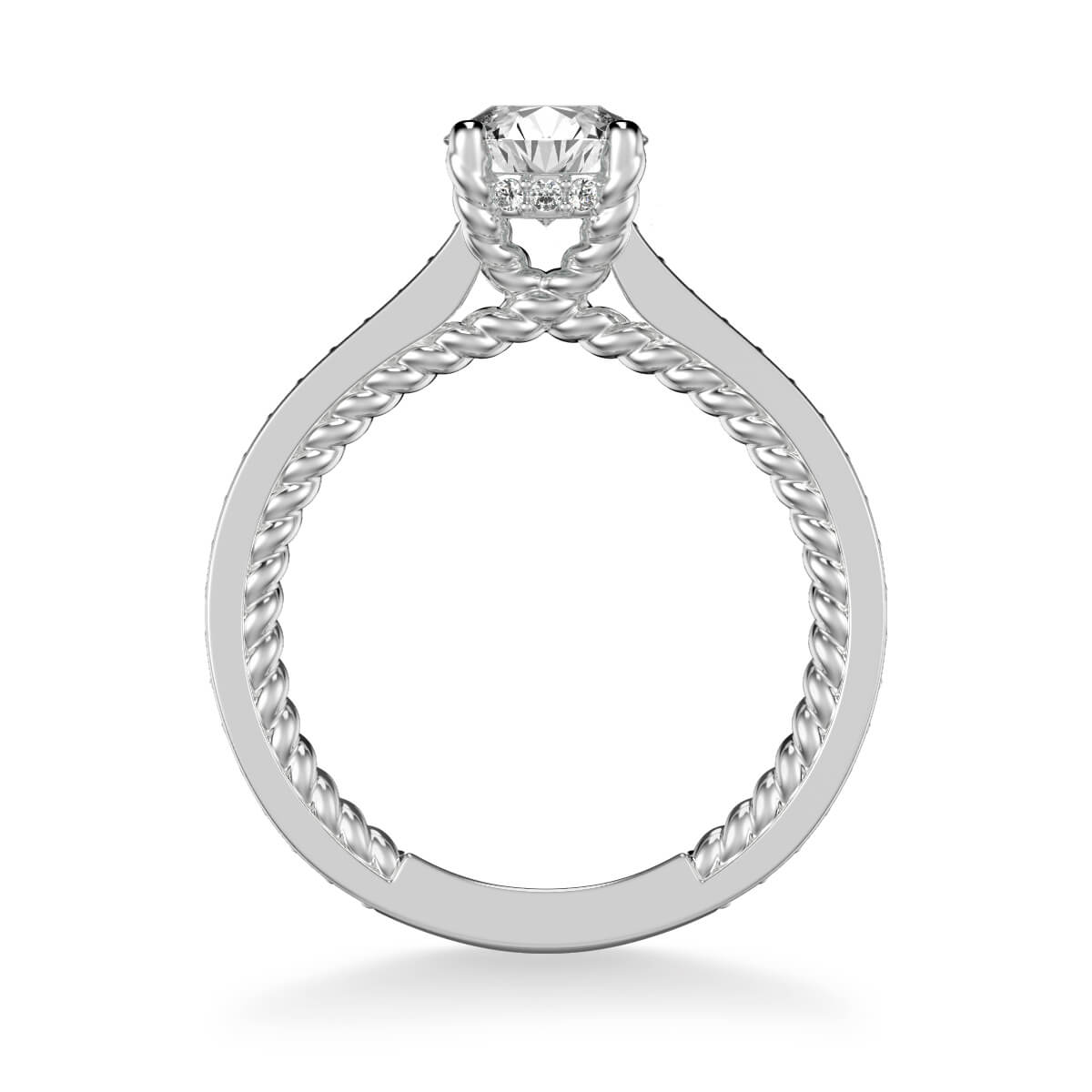 Keira Contemporary Side Stone Rope Diamond Engagement Ring