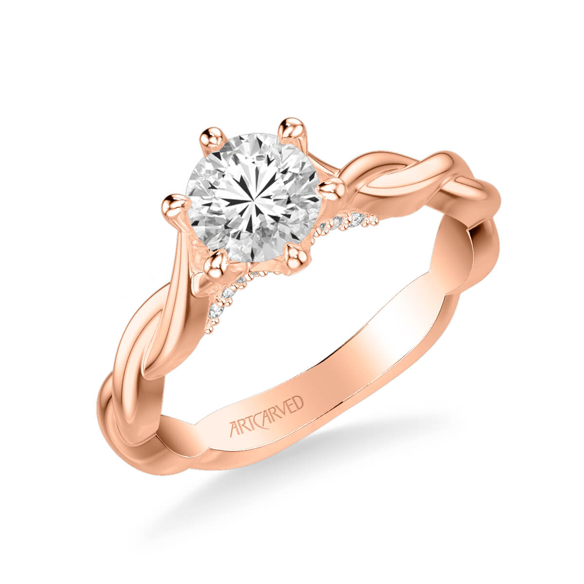 Tala Contemporary Solitaire Twist Diamond Engagement Ring