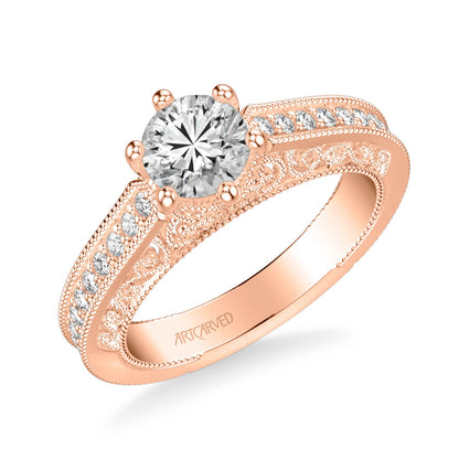 Cossette Vintage Side Stone Heritage Collection Diamond Engagement Ring