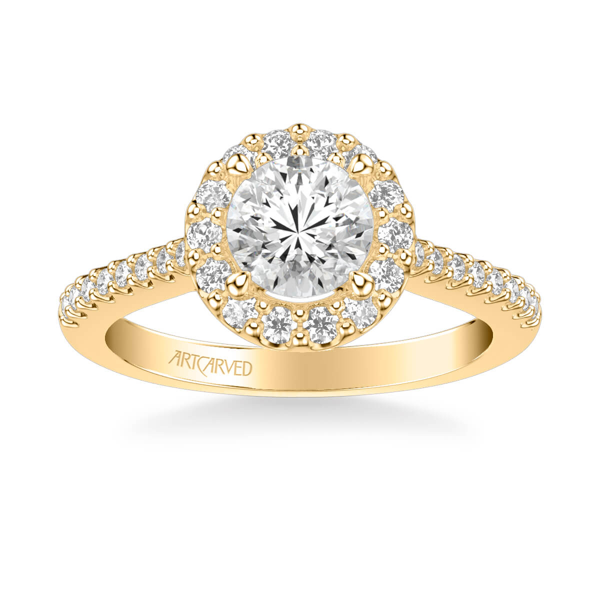 Judith Classic Round Halo Diamond Engagement Ring