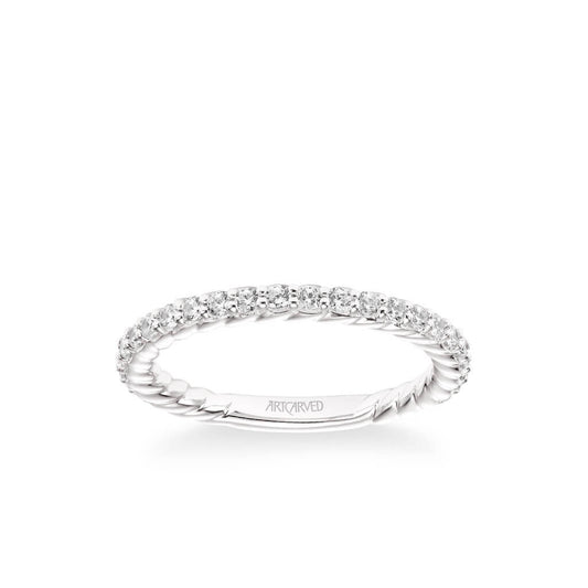 Wren Contemporary Diamond and Rope Wedding Band