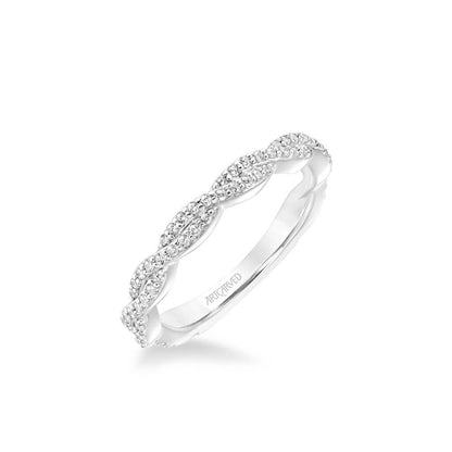 Freesia Contemporary Diamond Twist Wedding Band