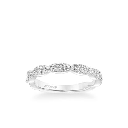 Freesia Contemporary Diamond Twist Wedding Band