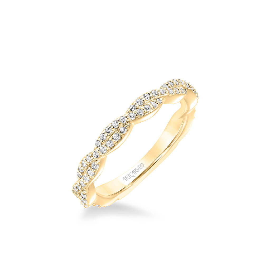 Freesia Contemporary Diamond Twist Wedding Band