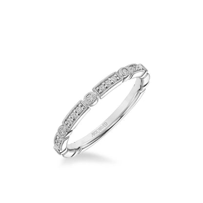 Bessie Vintage Diamond and Milgrain Multi-Shape Wedding Band