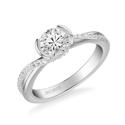 Zola Contemporary Side Stone Bezel Diamond Engagement Ring