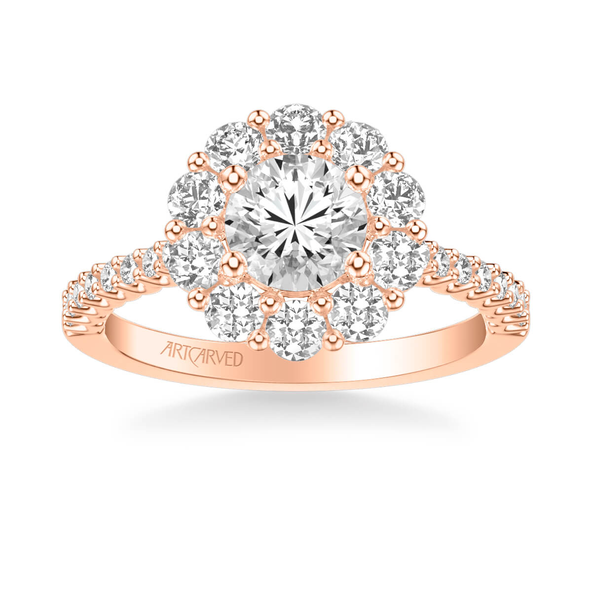 Penny Classic Round Halo Diamond Engagement Ring