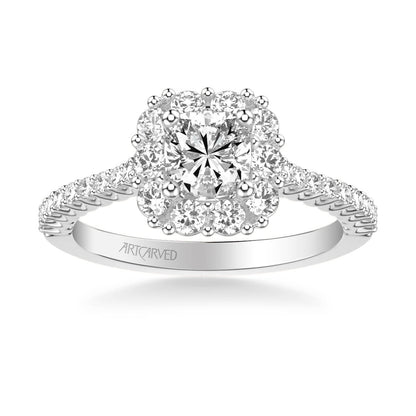 Dolly Classic Cushion Halo Diamond Engagement Ring