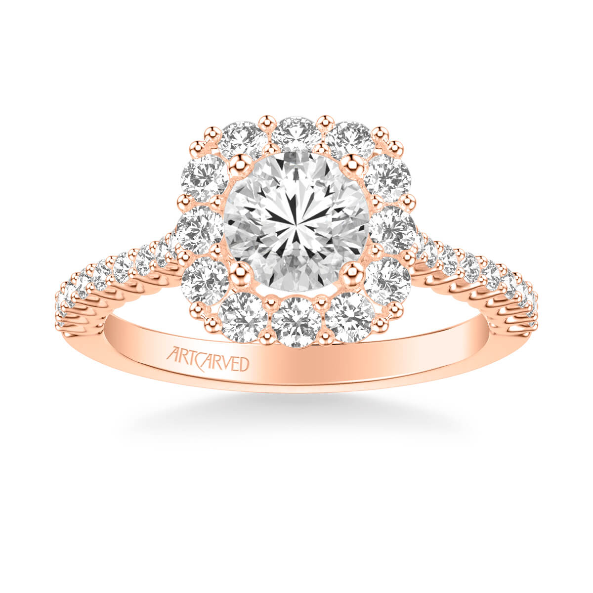 Dolly Classic Cushion Halo Diamond Engagement Ring