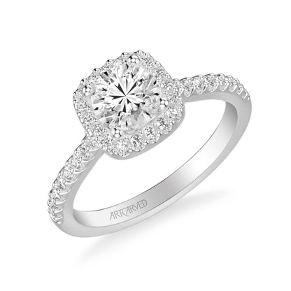 Tori Classic Cushion Halo Diamond Engagement Ring