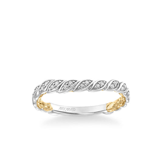 Anouk Lyric Collection Contemporary Diamond Floral Wedding Band