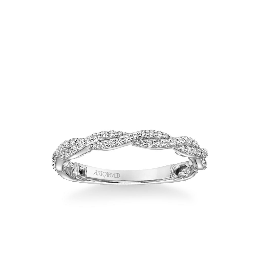 Ione Lyric Collection Contemporary Diamond Twist Wedding Band