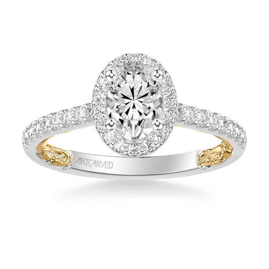 Falyn Lyric Collection Classic Oval Halo Diamond Engagement Ring