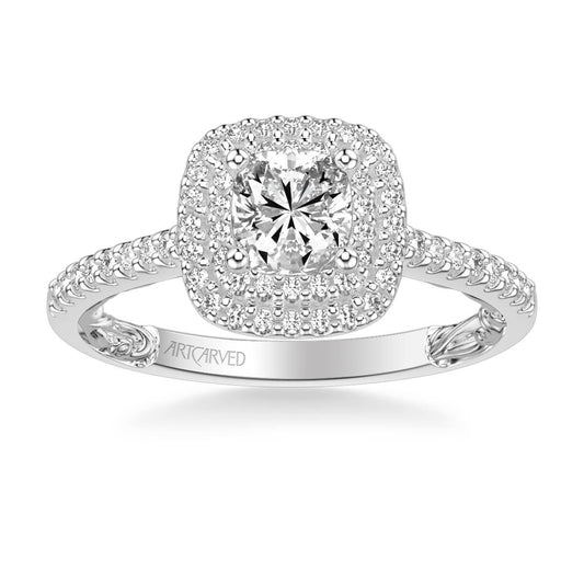 Haven Lyric Collection Classic Double Cushion Halo Diamond Engagement Ring